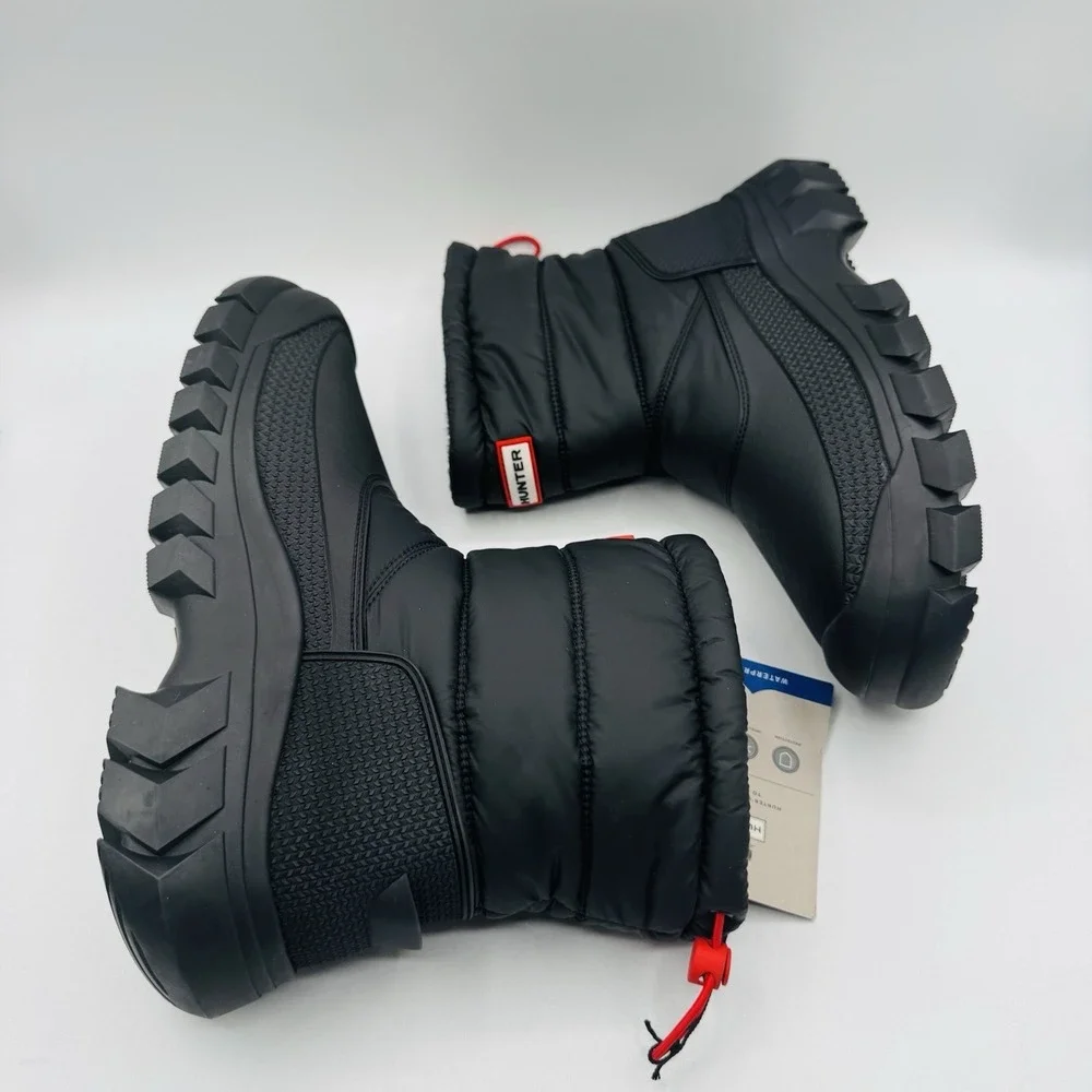 Hunter Intrepid Insulated Boots Men's Size 9 Black Nylon Rubber